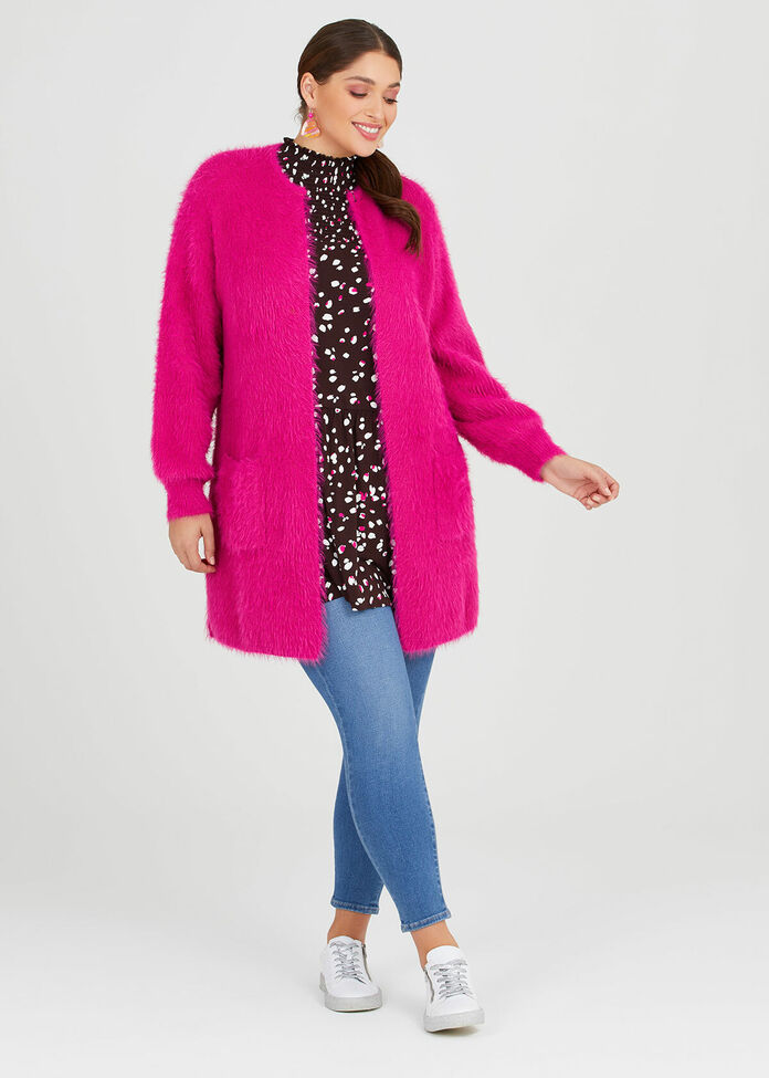 Sophia Fluffy Cardigan, , hi-res