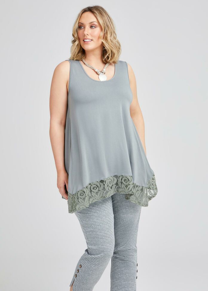 Kiki Bamboo & Lace Tank, , hi-res