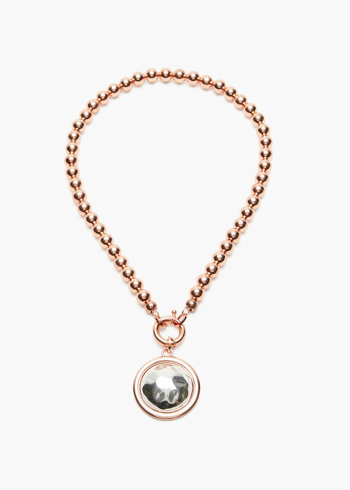 Short Rose Gold Pendant Necklace, , hi-res