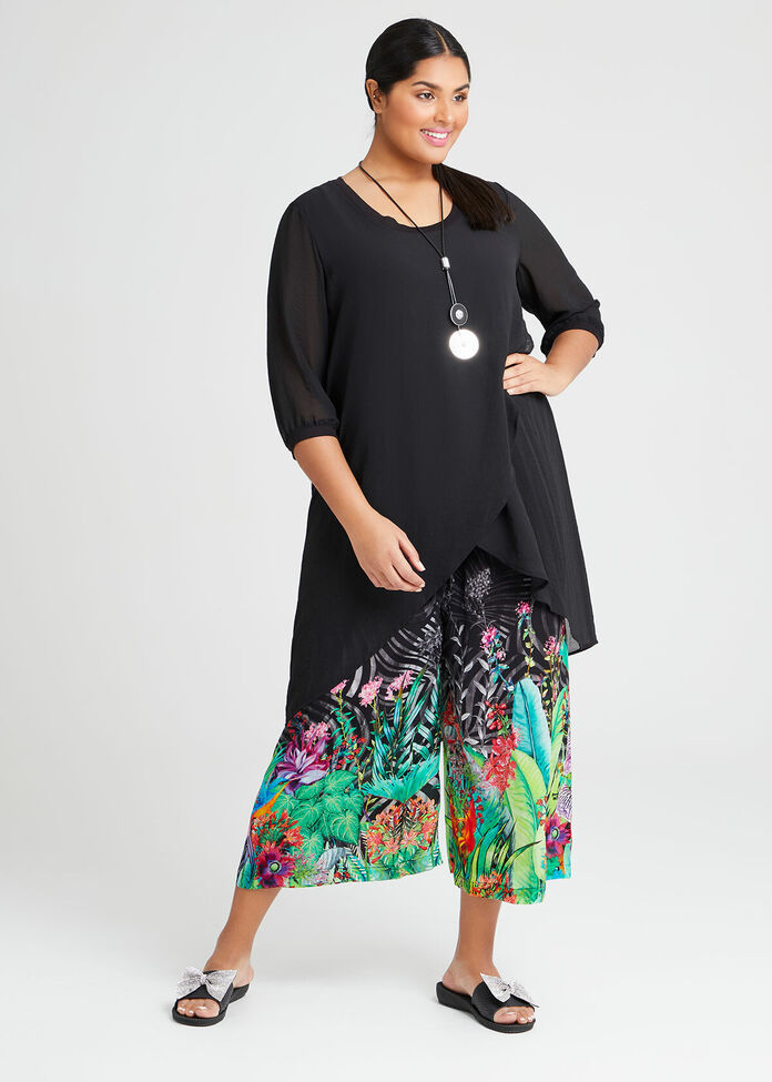 Chiffon Wrap Front Tunic, , hi-res