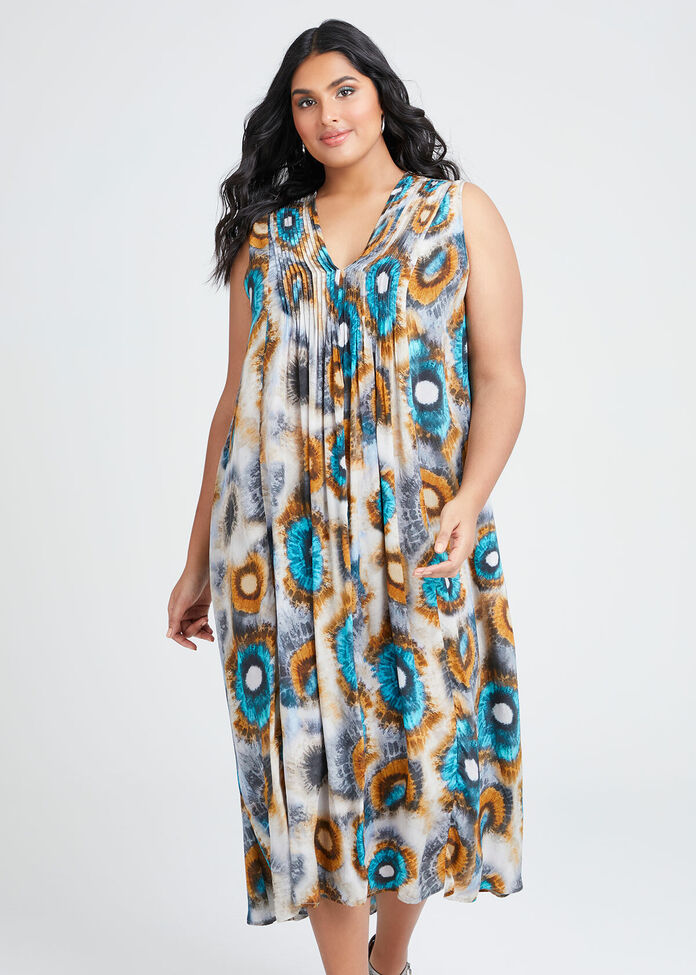 Natural Tie Dye Maxi Dress, , hi-res