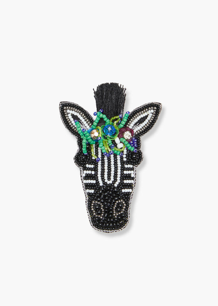 Beaded Zebra Brooch, , hi-res