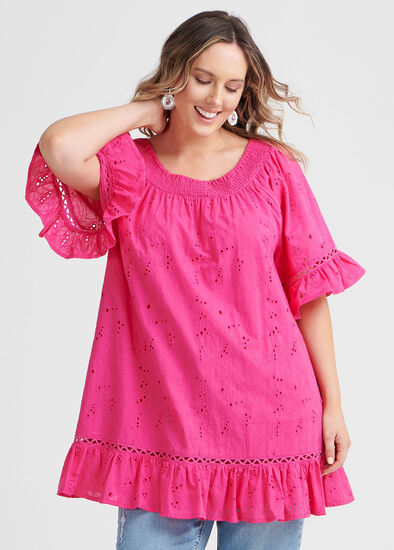 Plus Size Cotton Broderie Tunic