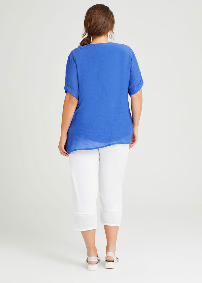 Natural Layered Button Top, , hi-res