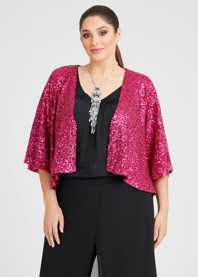 Plus Size Sparkle Sequin Lined Shrug