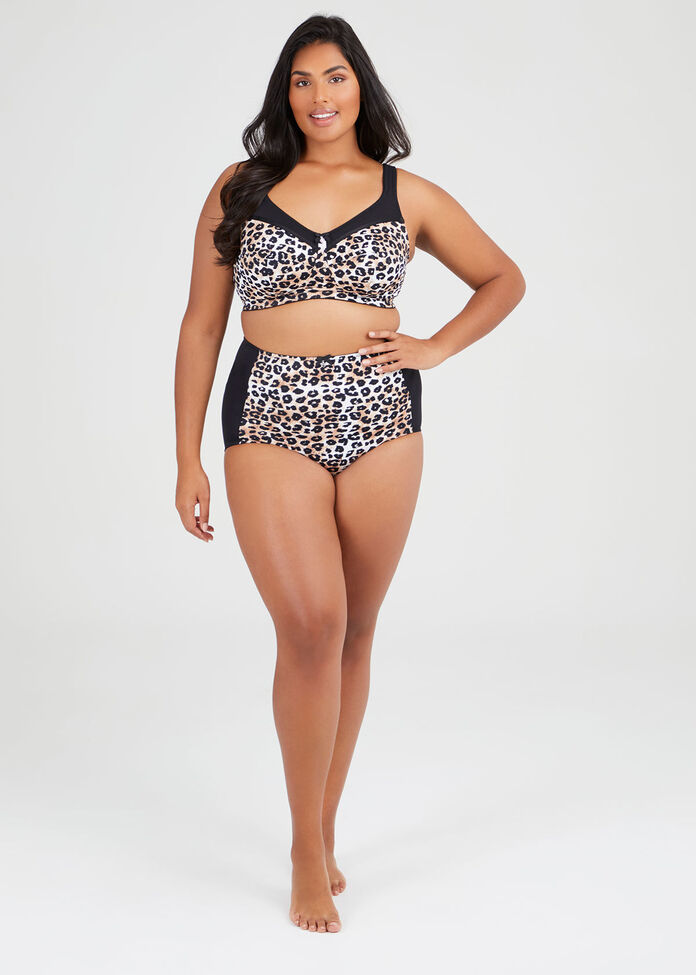 Wirefree Animal Print Bra, , hi-res