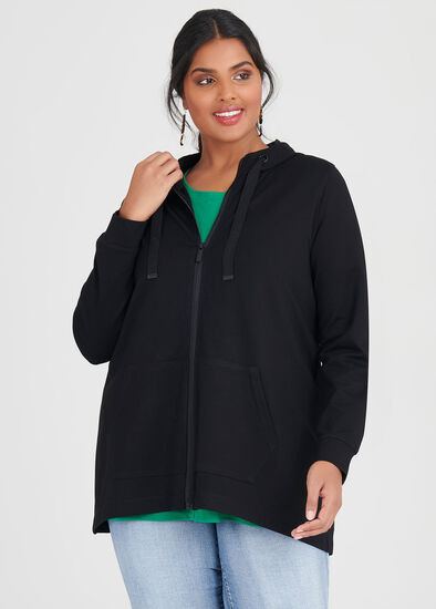 Plus Size Bamboo Ponti Zip Hoodie