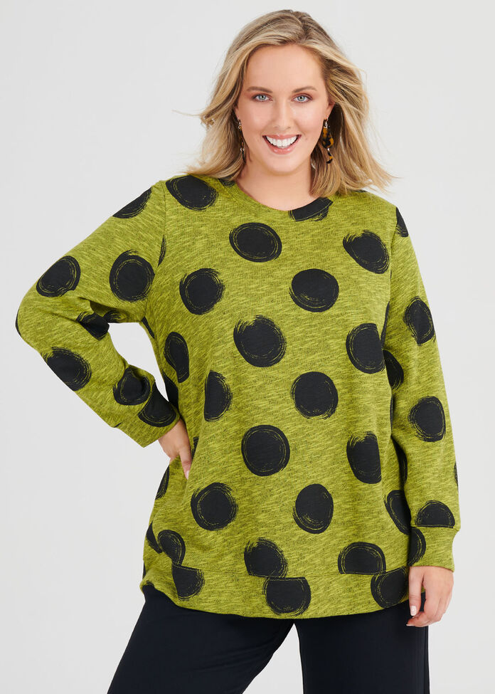 Cotton Textured Spot Sweat, , hi-res