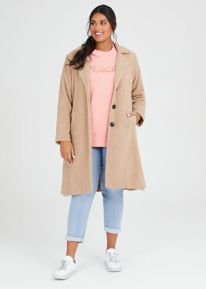 Teddy Boucle Coat, , hi-res