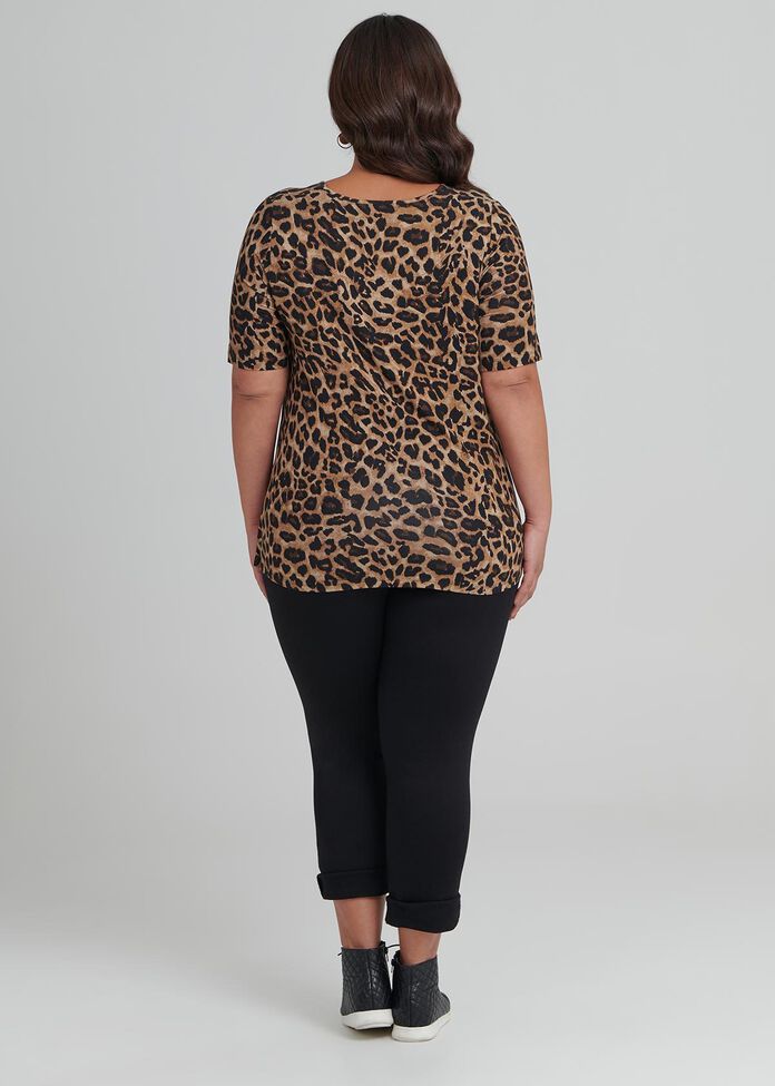 Leopard Bamboo Knot Top, , hi-res