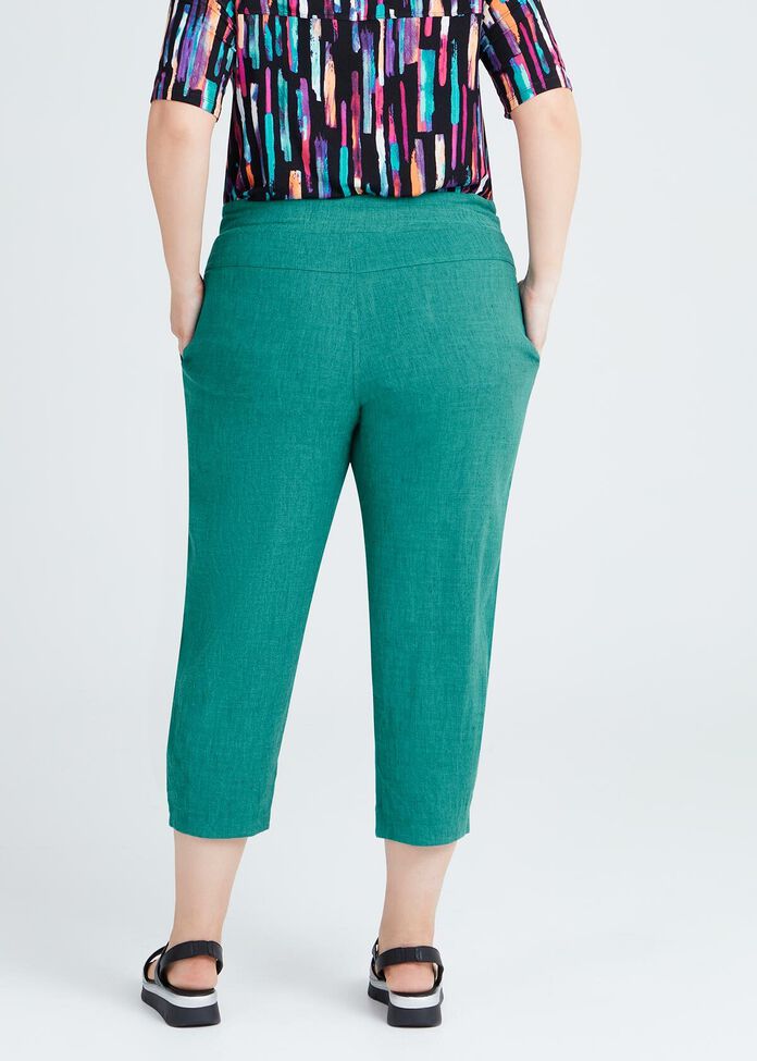 Linen Stretch Essie Crop Pant, , hi-res