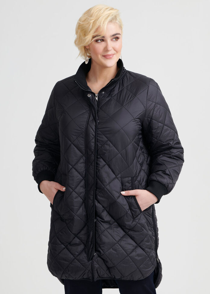 Quilted Hooded Jacket, , hi-res