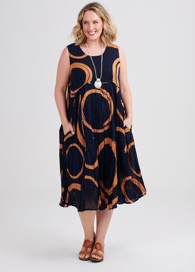 Plus Size Cotton Swirl Dress