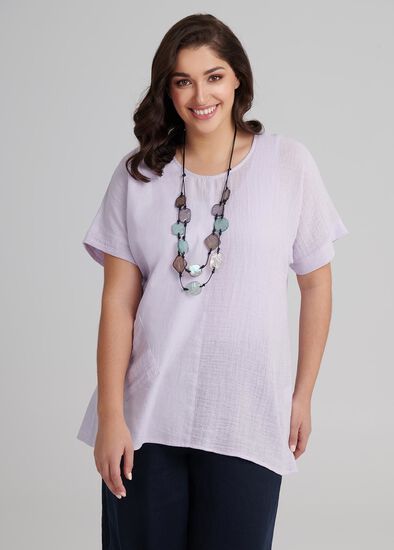 Plus Size Textured Linen Top