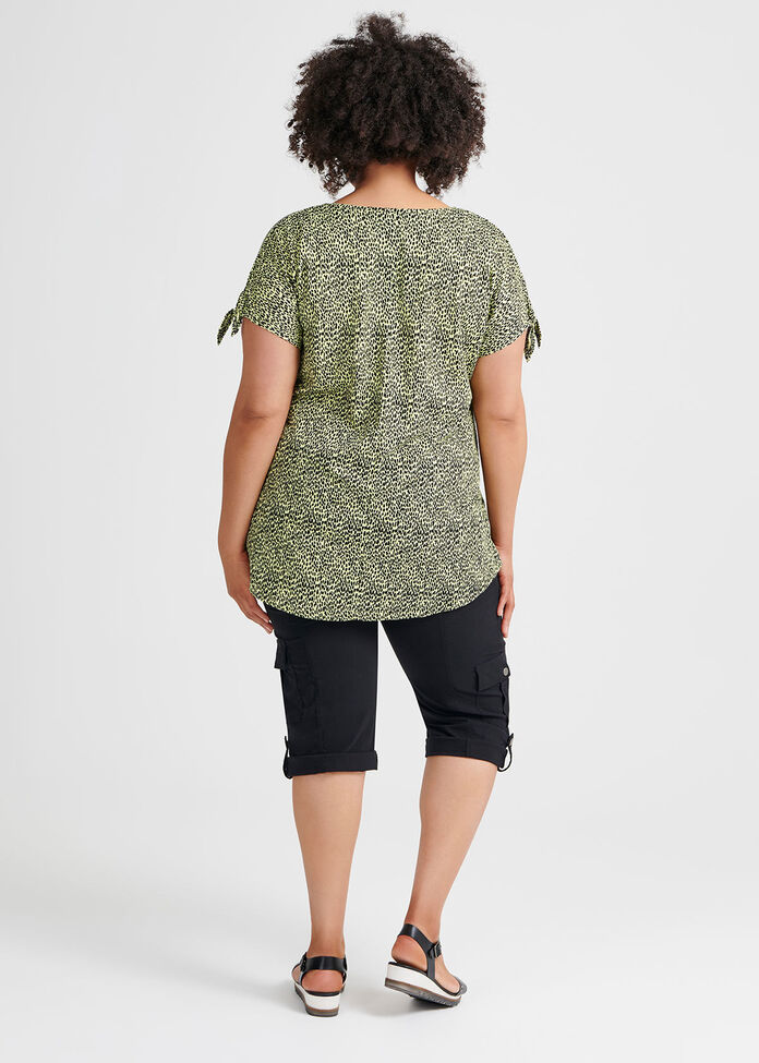 Linen Knit Cheetah Top, , hi-res