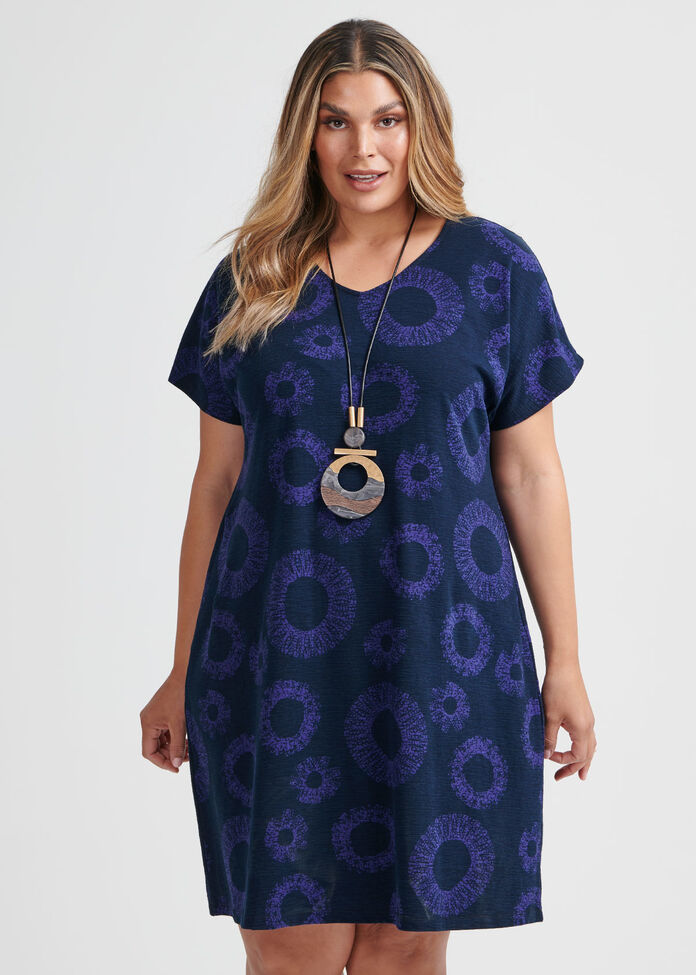 Cotton Swirl Print Dress, , hi-res