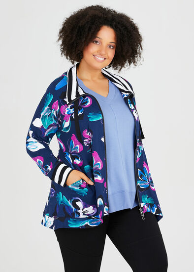 Plus Size Blooms Of Blue Cardigan