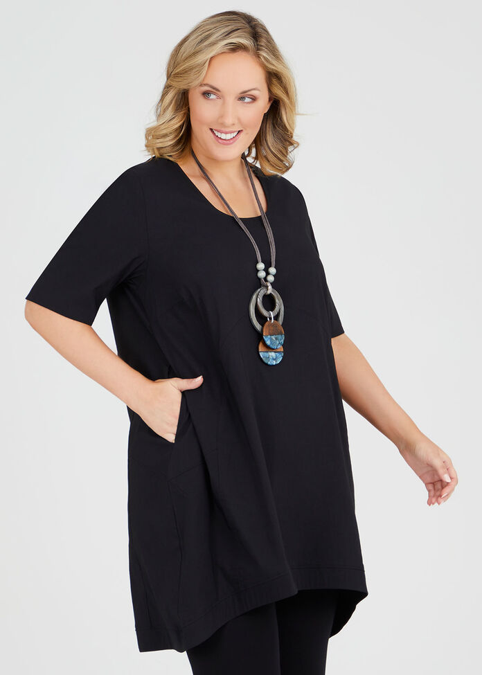 Tencel Trapeze Tunic, , hi-res