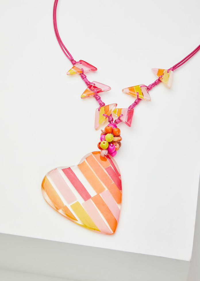 Heart Stripe Necklace, , hi-res