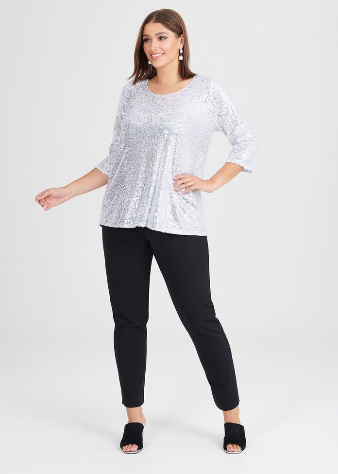 Argent Sequin Top, , hi-res