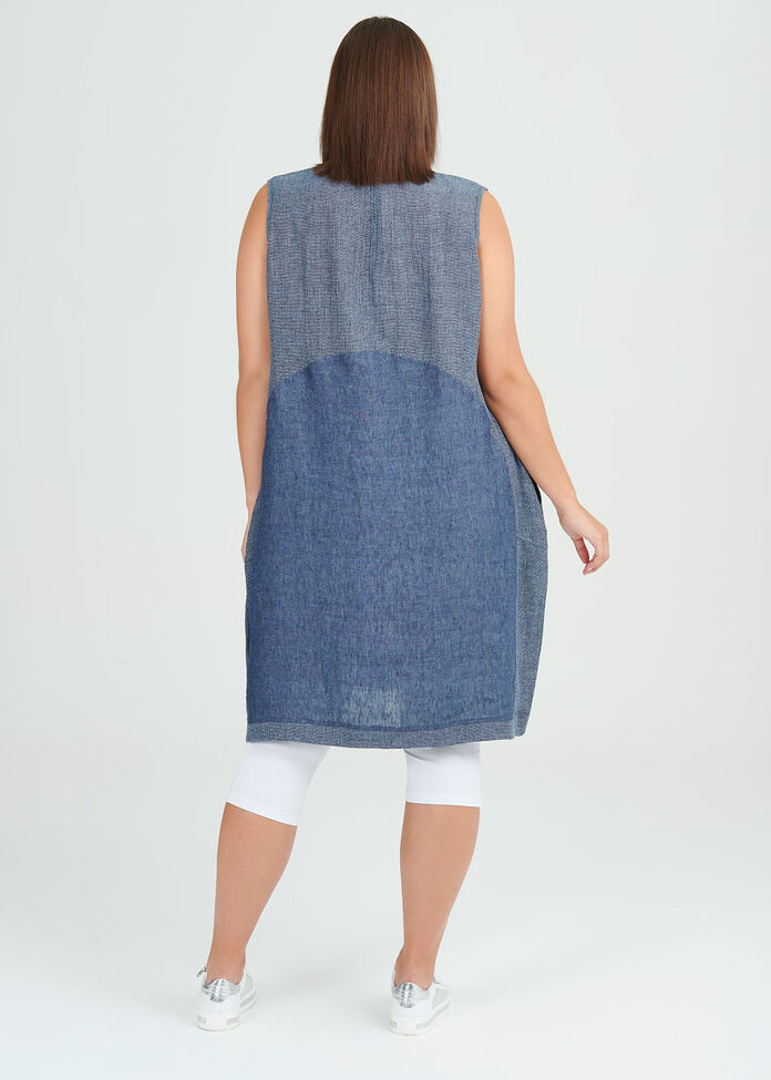 Simply Blues Linen Dress, , hi-res