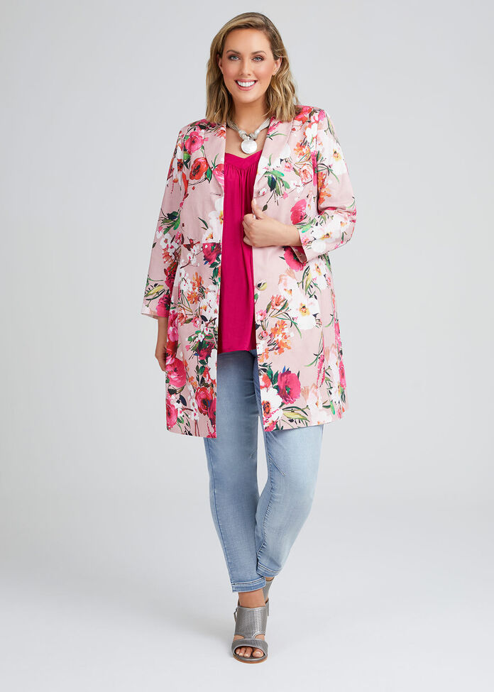 Pretty In Pink Linen Jacket, , hi-res