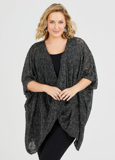 Shine Twist Front Poncho