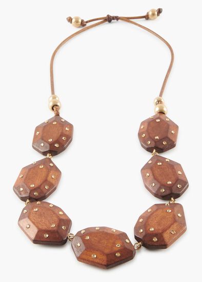 Crystal Wood Necklace