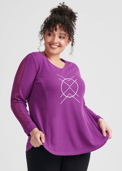 Plus Size Ethereal Active Mesh Top