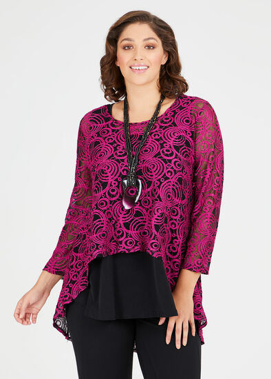 Plus Size Spiral Lace Top