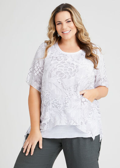 Plus Size Natural Treasures Pocket Top