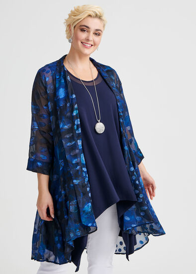 Plus Size Azure Cardi