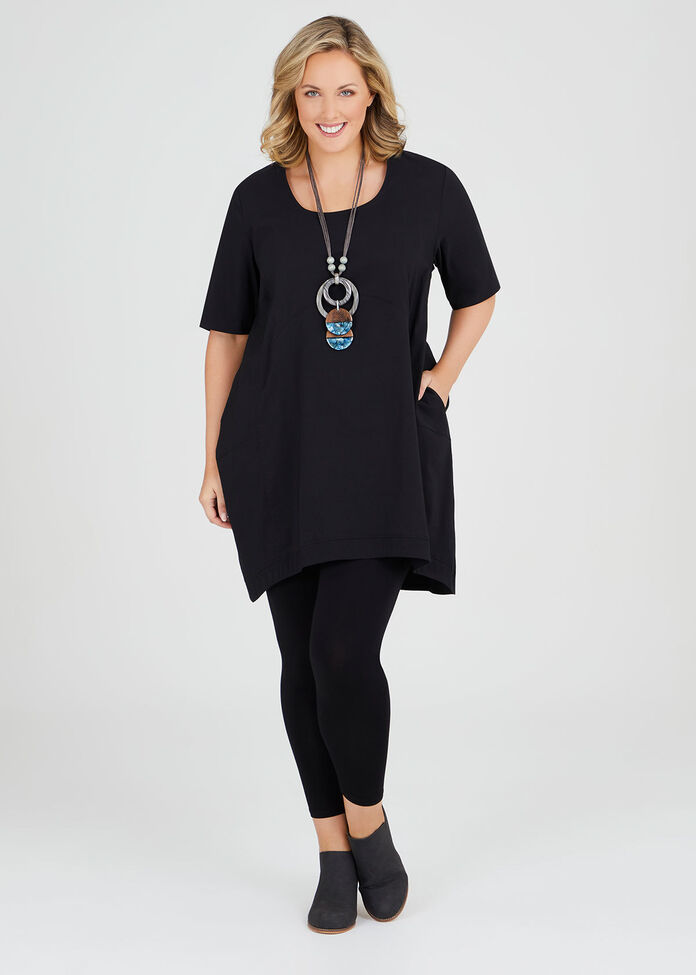 Tencel Trapeze Tunic, , hi-res