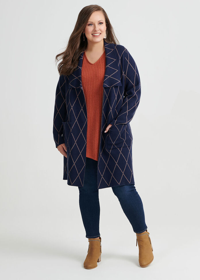 Twilight Check Cardigan, , hi-res