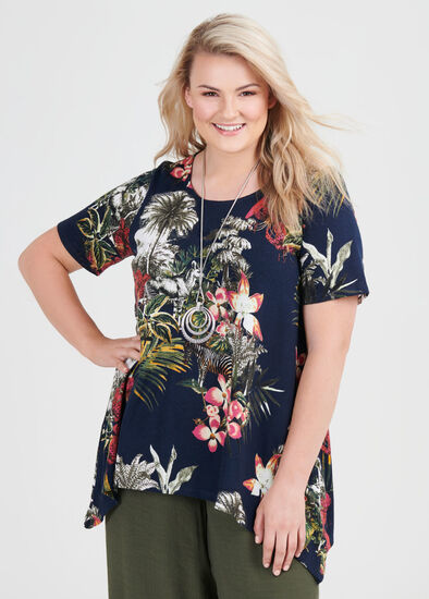 Plus Size Linen Knit Tropicana Top