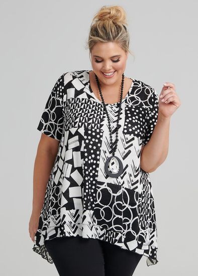 Plus Size Geo Pattern Top