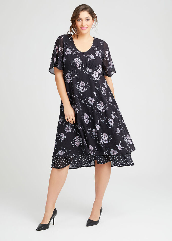 Audrey Floral Midi Dress, , hi-res