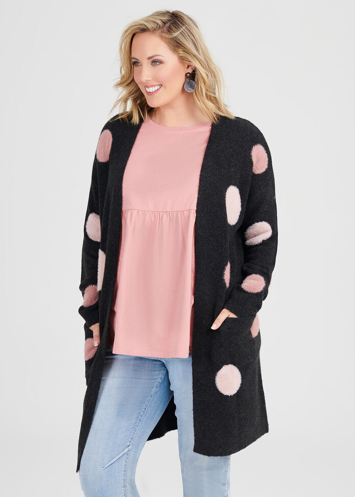 Textured Spot Cardigan, , hi-res