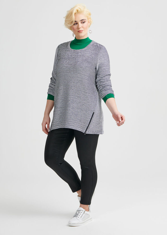 Wool Bamboo Mock Neck Top, , hi-res