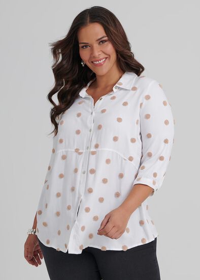 Plus Size Boucle Spot Shirt