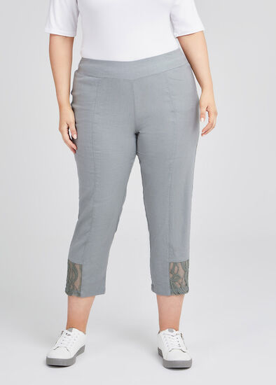 Plus Size Kiki Linen & Lace Crop Pant