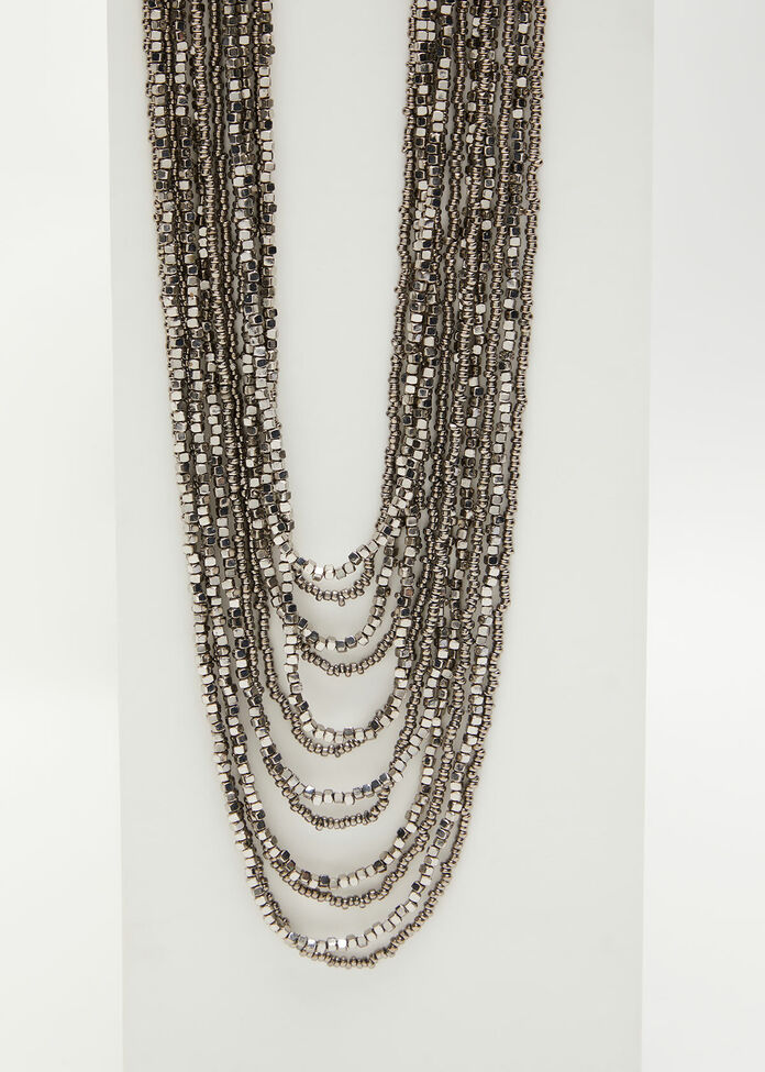 Layered Seed Bead Necklace, , hi-res