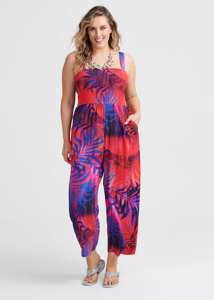 Natural Palms Jumpsuit, , hi-res