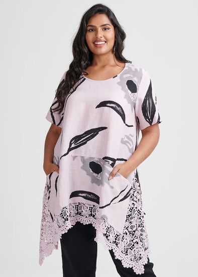 Plus Size Linen Botanica Tunic