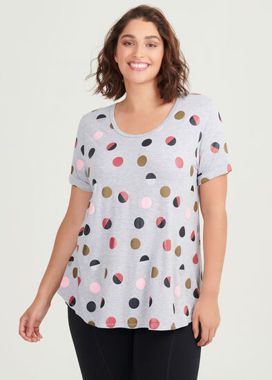 Plus Size Bamboo Mono Spot Active Top