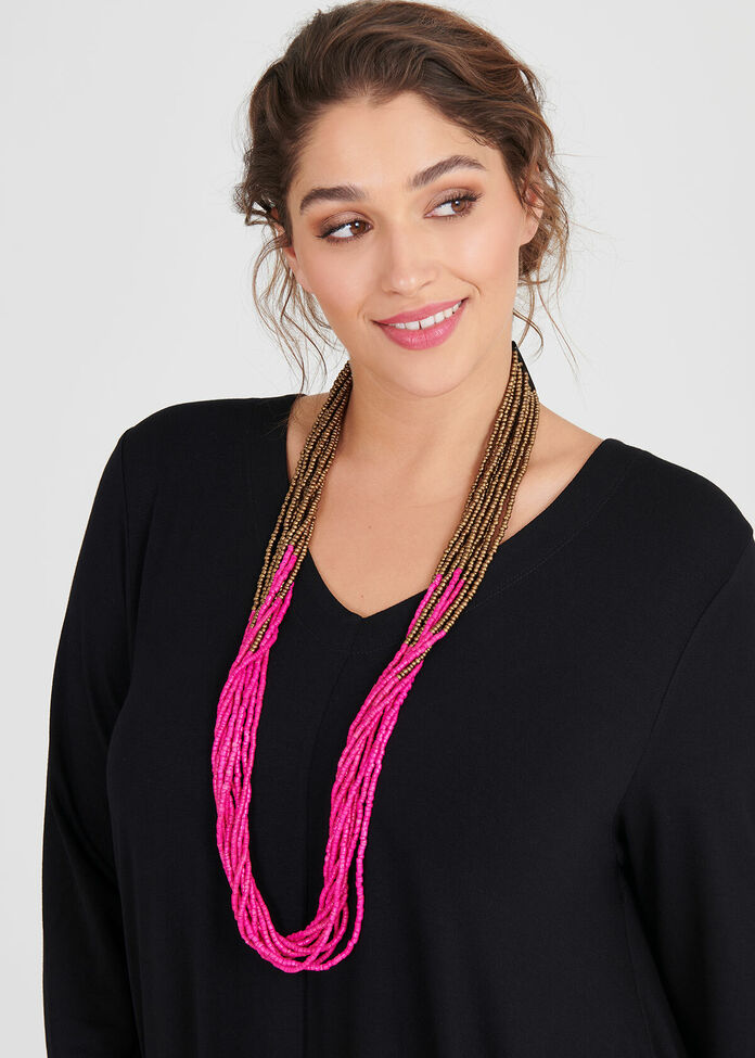 Magenta Glitz Necklace, , hi-res