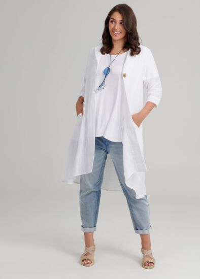 Plus Size Linen Daybreak Duster