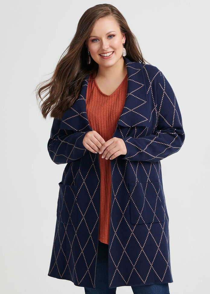 Twilight Check Cardigan, , hi-res