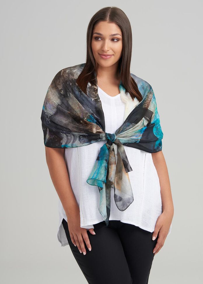 Water Wall Silk Scarf, , hi-res