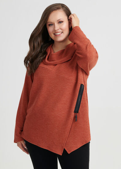 Plus Size Zip Angles Top